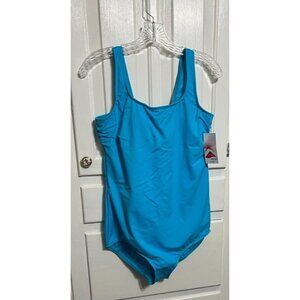 Lands End Chlorine Resistance Scoop Neck Tummy Control  Soft Cup Tugless 14 NEW